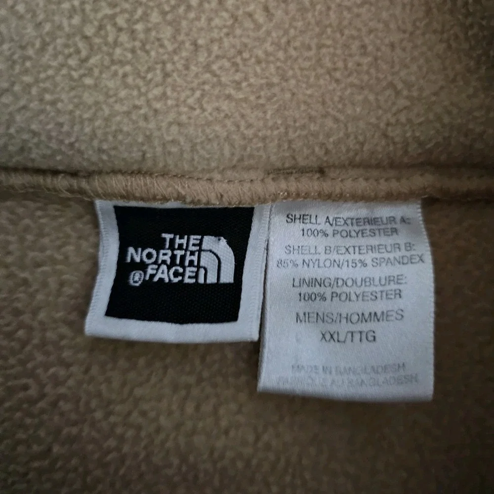 The North Face Fleece Full Zip Up Mock Neck Tan Jacket Mens Size 2XL XXL